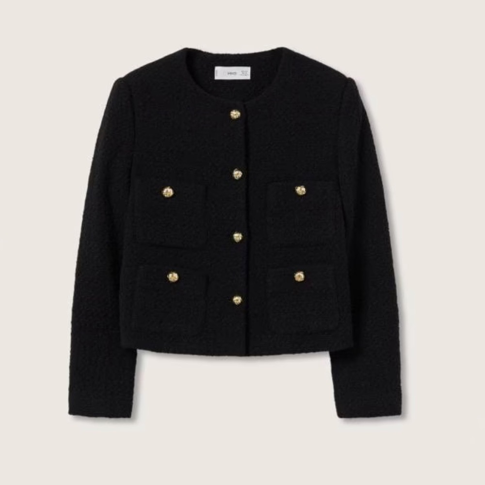 Mango Pocket Tweed Jacket